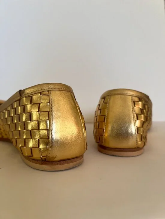 Freda Salvador Jada Square Toe Ballet Flat in Gold - Picture 6 of 10